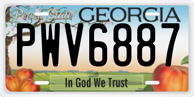 GA license plate PWV6887