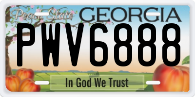 GA license plate PWV6888