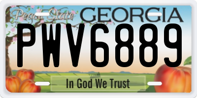 GA license plate PWV6889