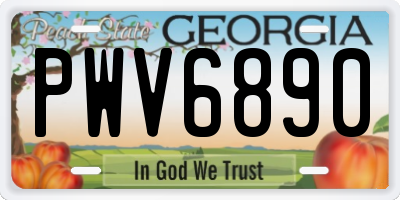 GA license plate PWV6890