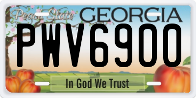 GA license plate PWV6900