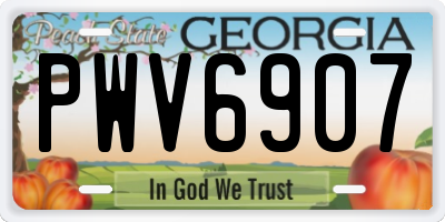 GA license plate PWV6907