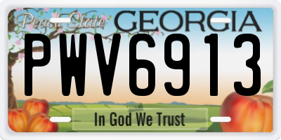 GA license plate PWV6913