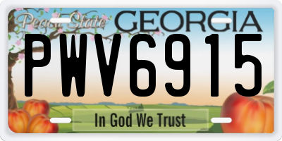 GA license plate PWV6915