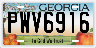 GA license plate PWV6916