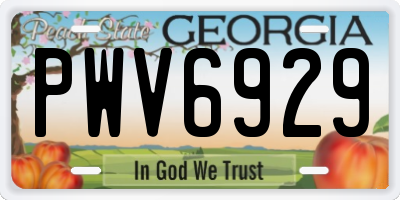GA license plate PWV6929