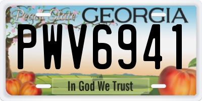 GA license plate PWV6941