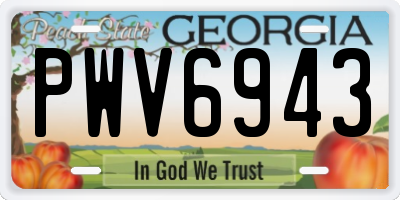 GA license plate PWV6943