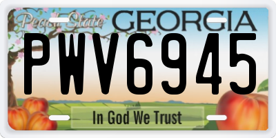 GA license plate PWV6945