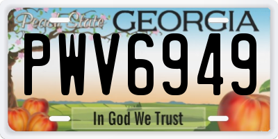 GA license plate PWV6949
