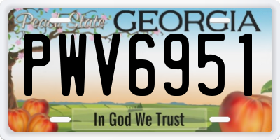 GA license plate PWV6951