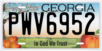 GA license plate PWV6952