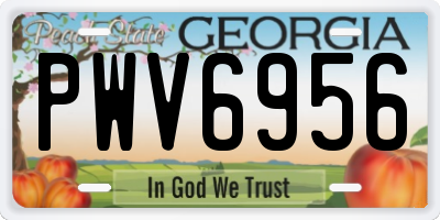 GA license plate PWV6956