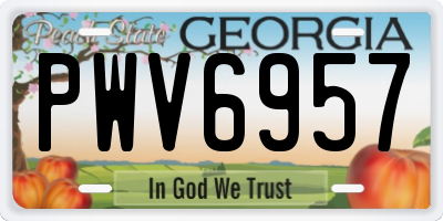 GA license plate PWV6957