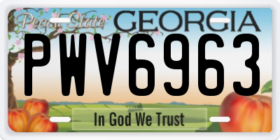 GA license plate PWV6963