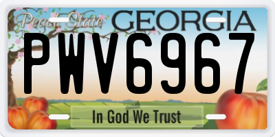 GA license plate PWV6967