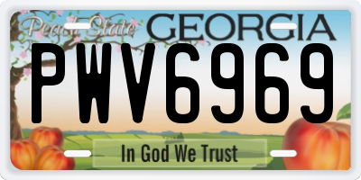 GA license plate PWV6969