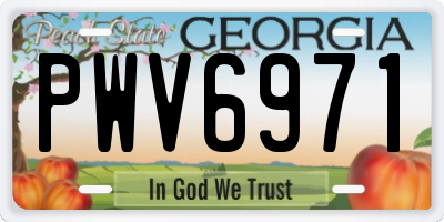 GA license plate PWV6971