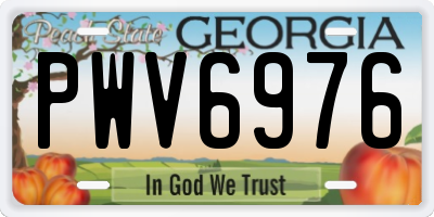 GA license plate PWV6976