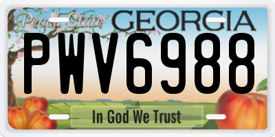 GA license plate PWV6988