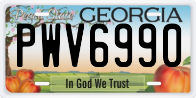 GA license plate PWV6990