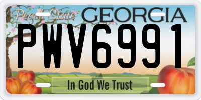 GA license plate PWV6991
