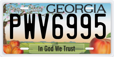 GA license plate PWV6995