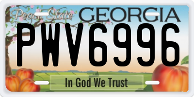 GA license plate PWV6996
