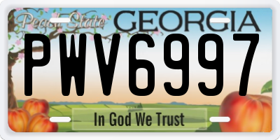 GA license plate PWV6997