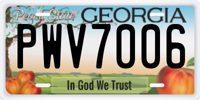 GA license plate PWV7006