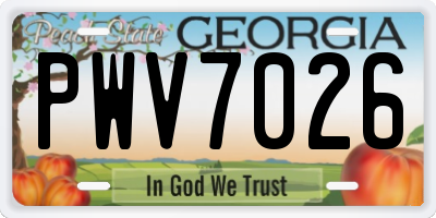 GA license plate PWV7026