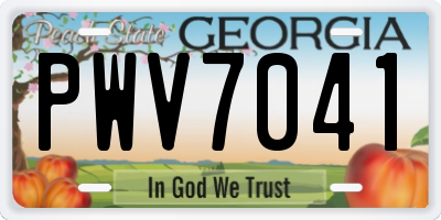 GA license plate PWV7041