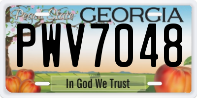 GA license plate PWV7048