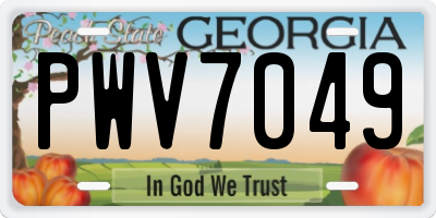GA license plate PWV7049