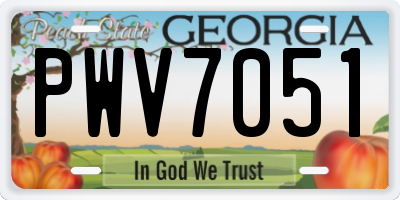 GA license plate PWV7051