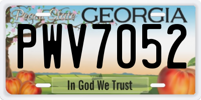 GA license plate PWV7052