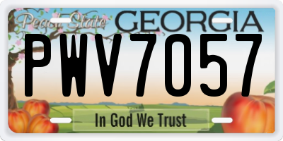 GA license plate PWV7057