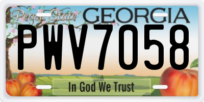 GA license plate PWV7058