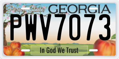 GA license plate PWV7073