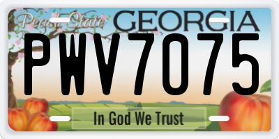 GA license plate PWV7075