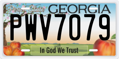 GA license plate PWV7079