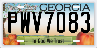 GA license plate PWV7083