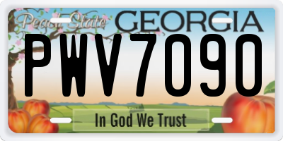 GA license plate PWV7090