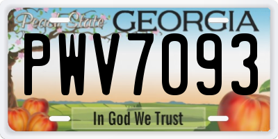 GA license plate PWV7093