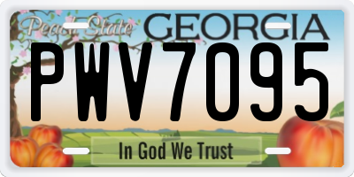 GA license plate PWV7095