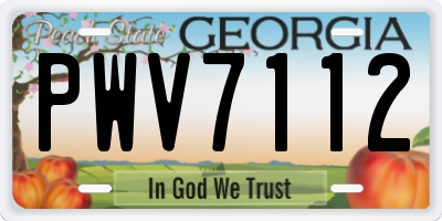 GA license plate PWV7112