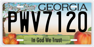 GA license plate PWV7120