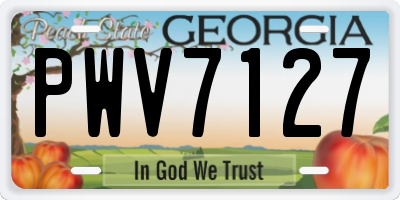 GA license plate PWV7127