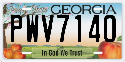 GA license plate PWV7140