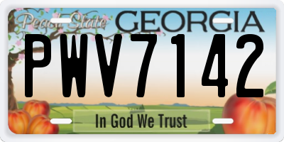 GA license plate PWV7142